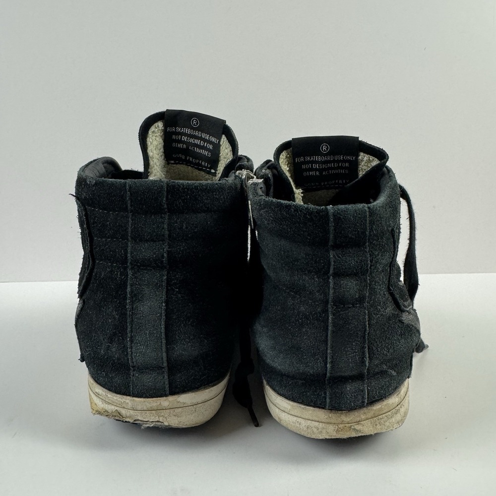 Golden Goose‎ Slide High Top Sneakers Trainers Black Suede Lace Up Sz 37 US 6.5 - Picture 4 of 7